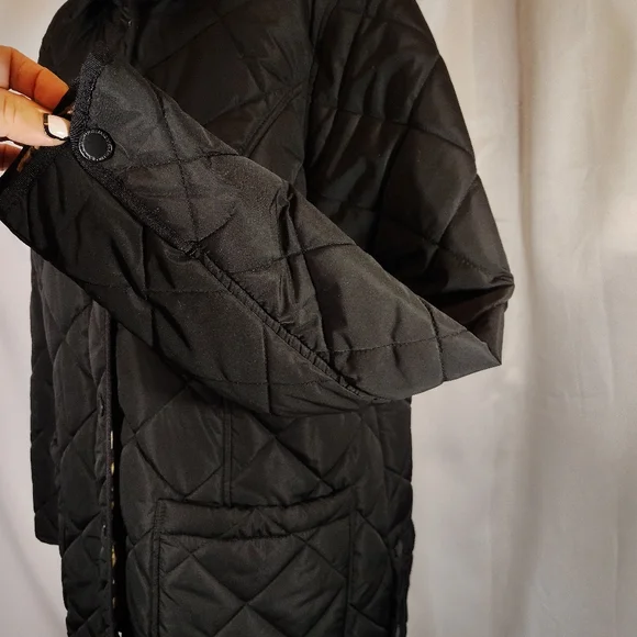 Isaac Mizrahi Puffer Jacket, Women Black Quilted, Leopard Lining, ZipUp, Pckts,M - Picture 12 of 16